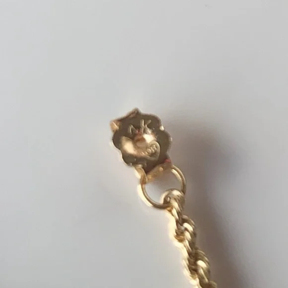 ROPE CHAIN EARRINGS 14K YELLOW GOLD - Picture 5 of 6